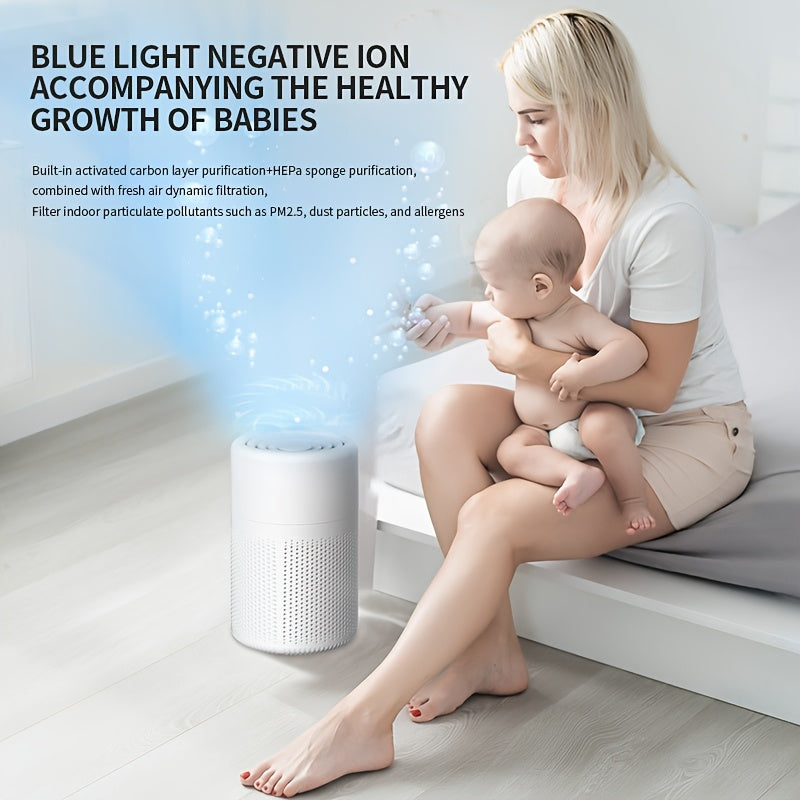 Portable HEPA Air Purifier with Carbon Sponge for Bedroom Office Car