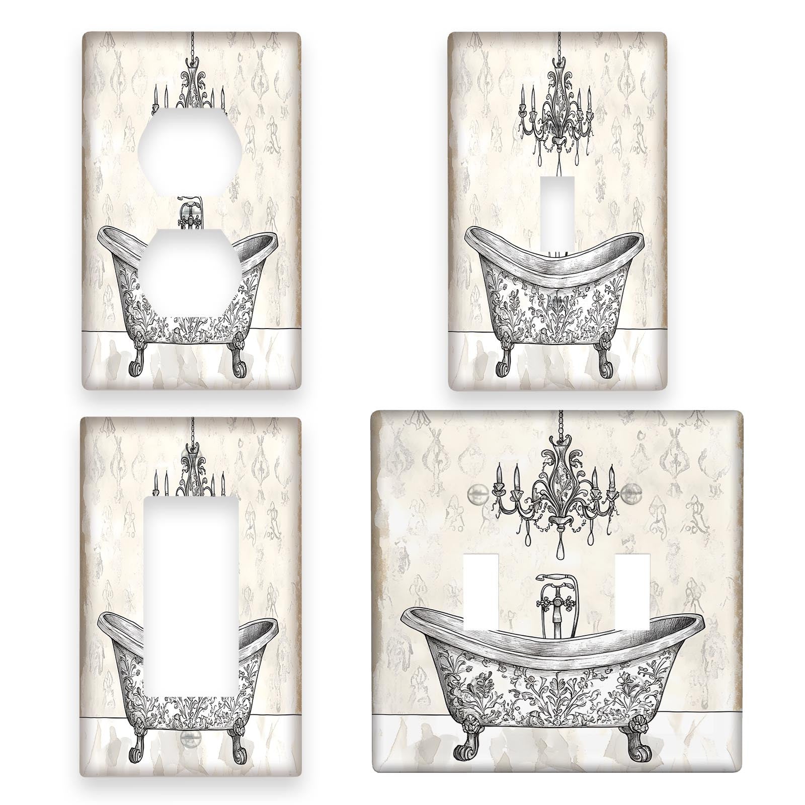 Vintage Bathroom Wall Plate Decorative Wooden Switch Cover for Bedroom and Bathroom