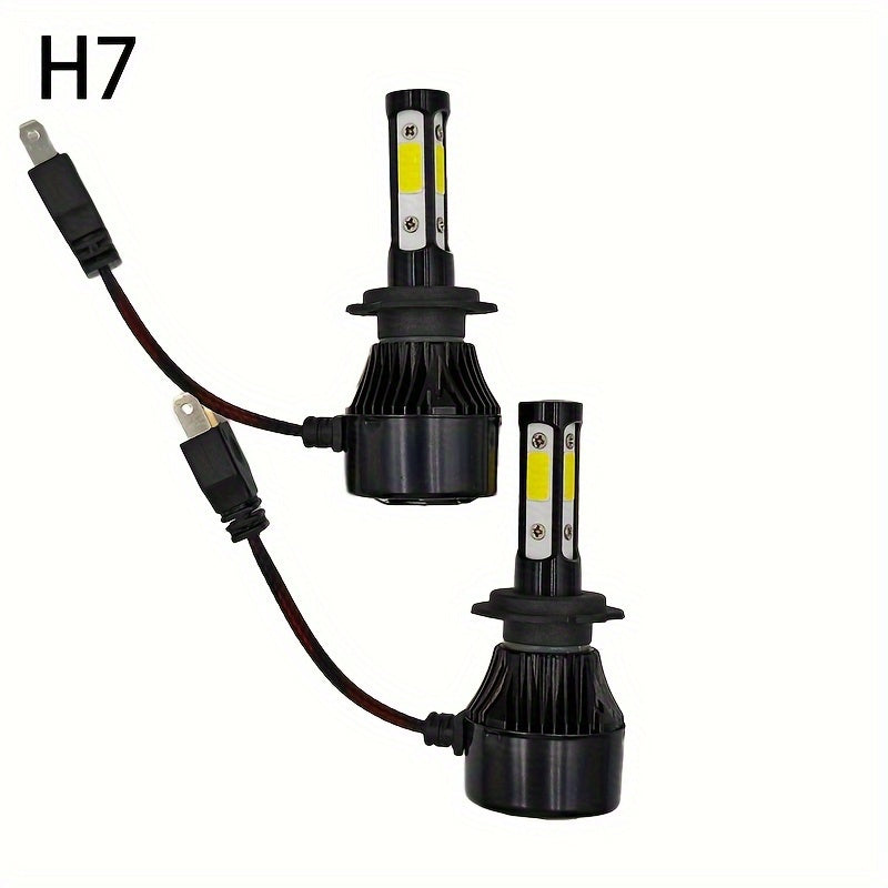 4-Side LED Car Headlight Kit for H4 H7 H8 H11 9005 9006 H13 6000K Bright White 200m Range