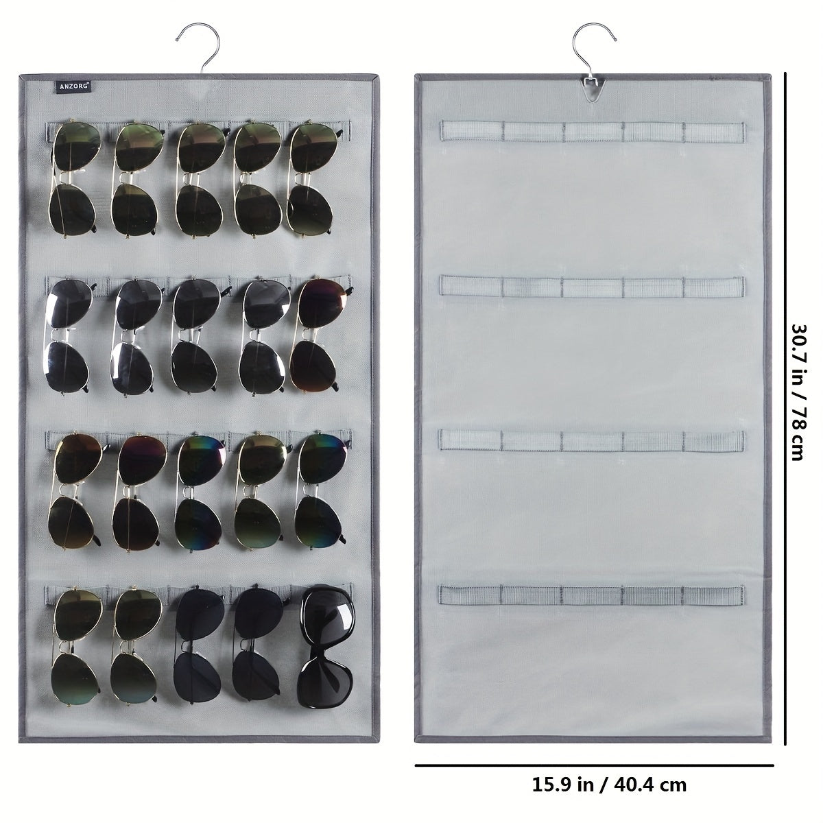 Настенный органайзер для солнцезащитных очков с 40 слотами для двустороннего подвешивания, стойка для хранения очков, держатель для очков и витрина для eyewear