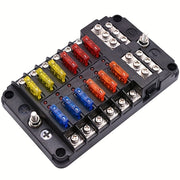 Universal Fuse Box Holder PE Durable 12V 32V 6/12 Way with LEDs