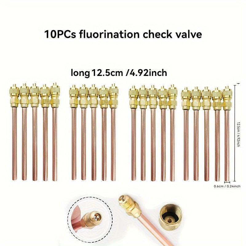 Refrigerator Air Conditioner Fluorination Check Valve Pack of 10 or 20 for Refrigerant Filling
