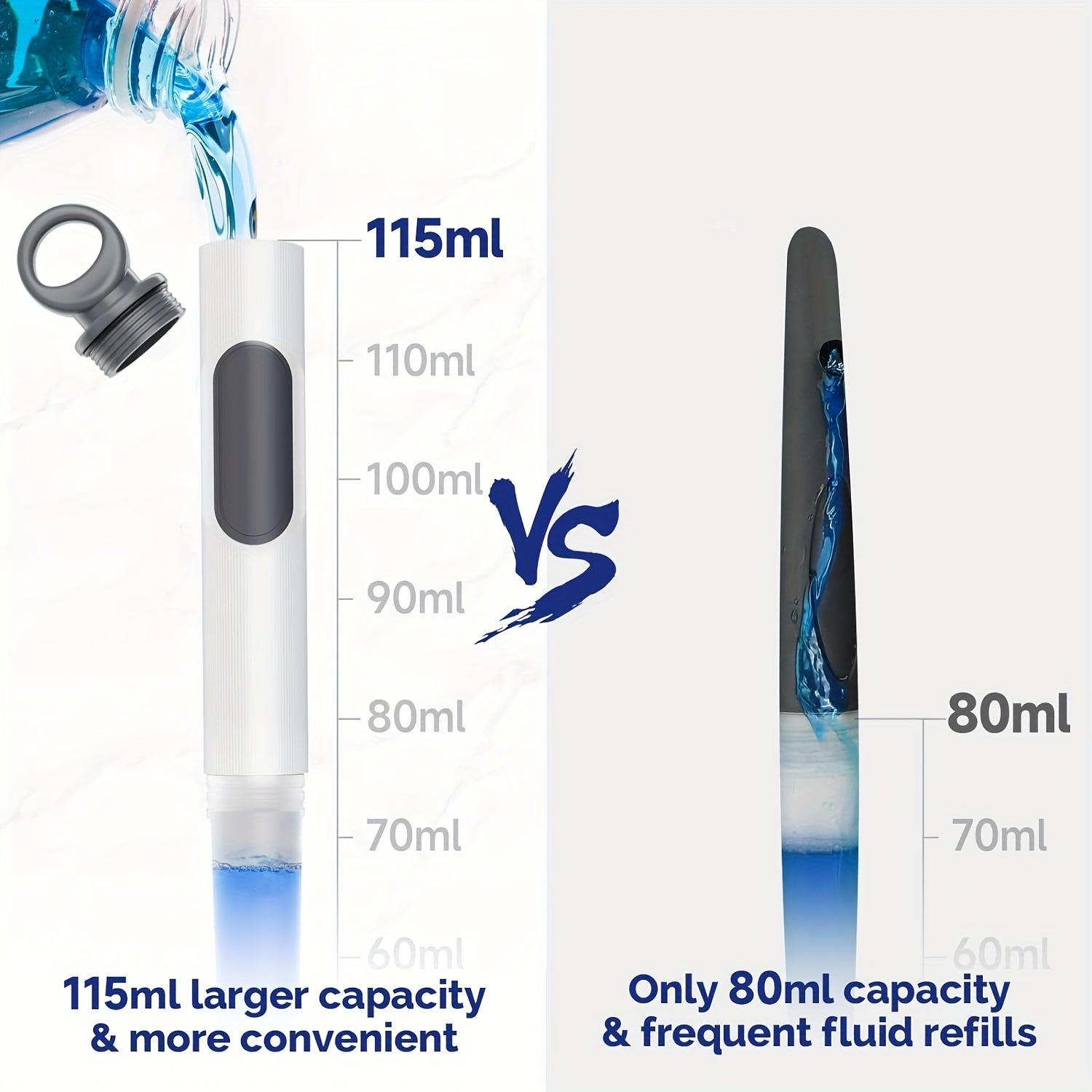 Silicone Toilet Brush Set with Water-Holding Base and Refillable Handle