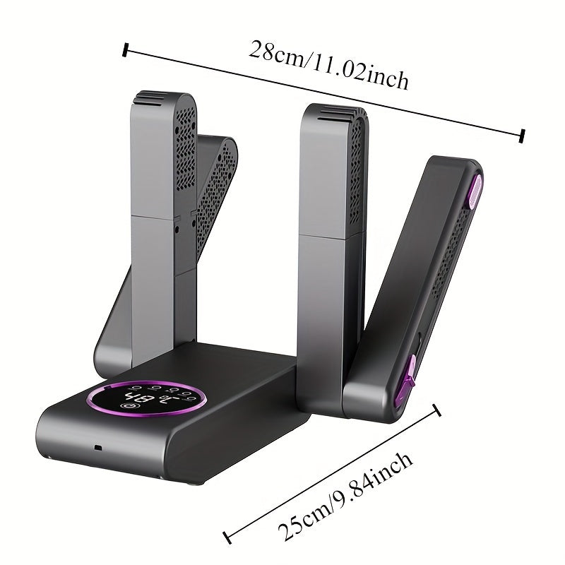 2024 Compact Shoe Dryer with UV Light Timer Telescopic Ports and Bacteria Removal