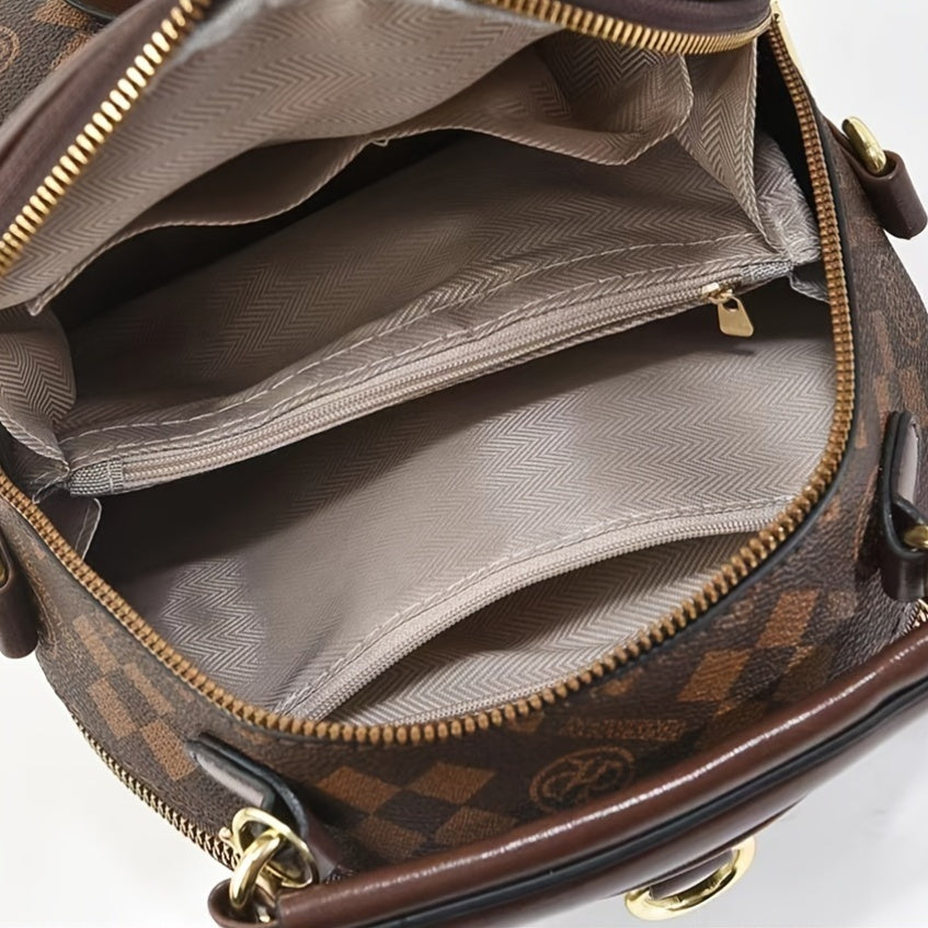 Ish va yo'l harakati uchun zamonaviy, ko'p funksiyali ayollar sumkasi, kichik ruksak yoki yelka sumkasi sifatida ishlatilishi mumkin.