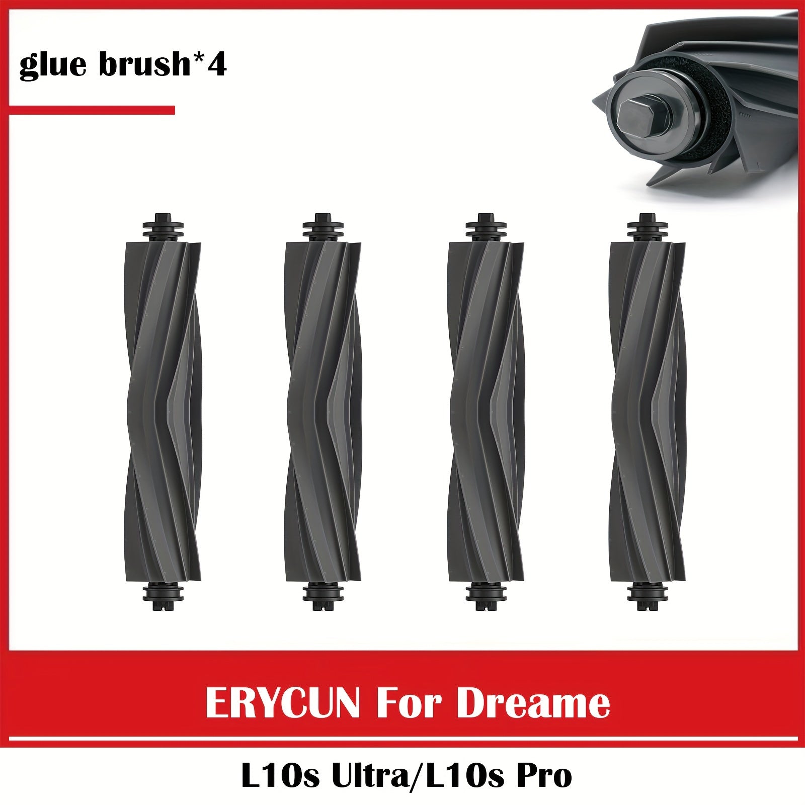 Запасная главная щетка для робота-пылесоса Dreamtech - Совместима с L10s Ultra/Pro, D10s Pro/Plus, S10 Pro/Plus и другими моделями - Изготовлена из прочного пластика и силикона