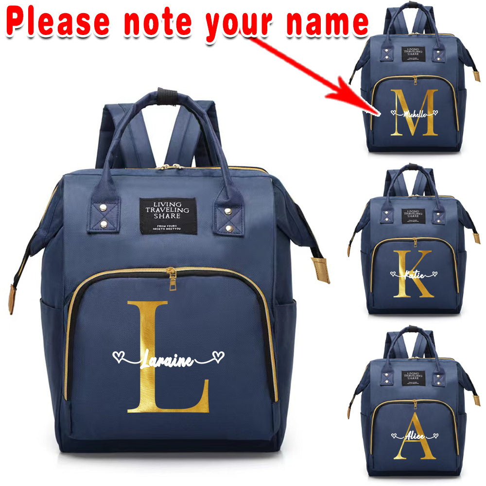 Personalized Oxford Cloth Diaper Bag with Large Capacity and Bottle Organizer