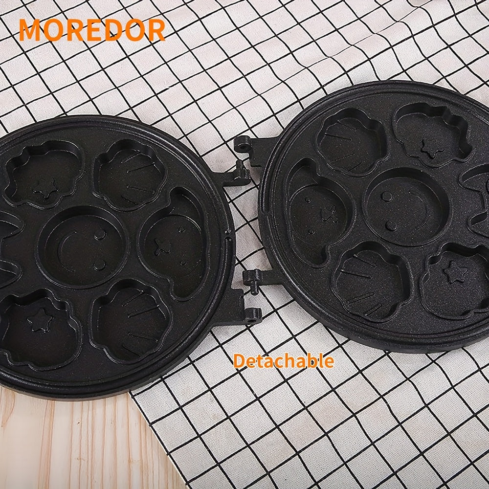 7 teshikli yopishmaydigan qovurilgan pan, pankeklar, burgerlar, pechenelar uchun ko‘p funksiyali nonushta mashinasi