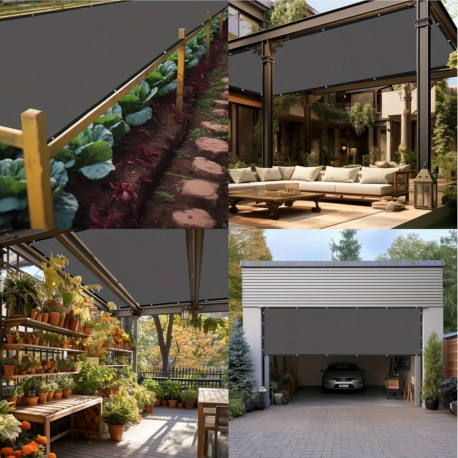 Sun Shade Cloth Grey 81-90 UV Block Outdoor Patio Garden Pergola Canopy