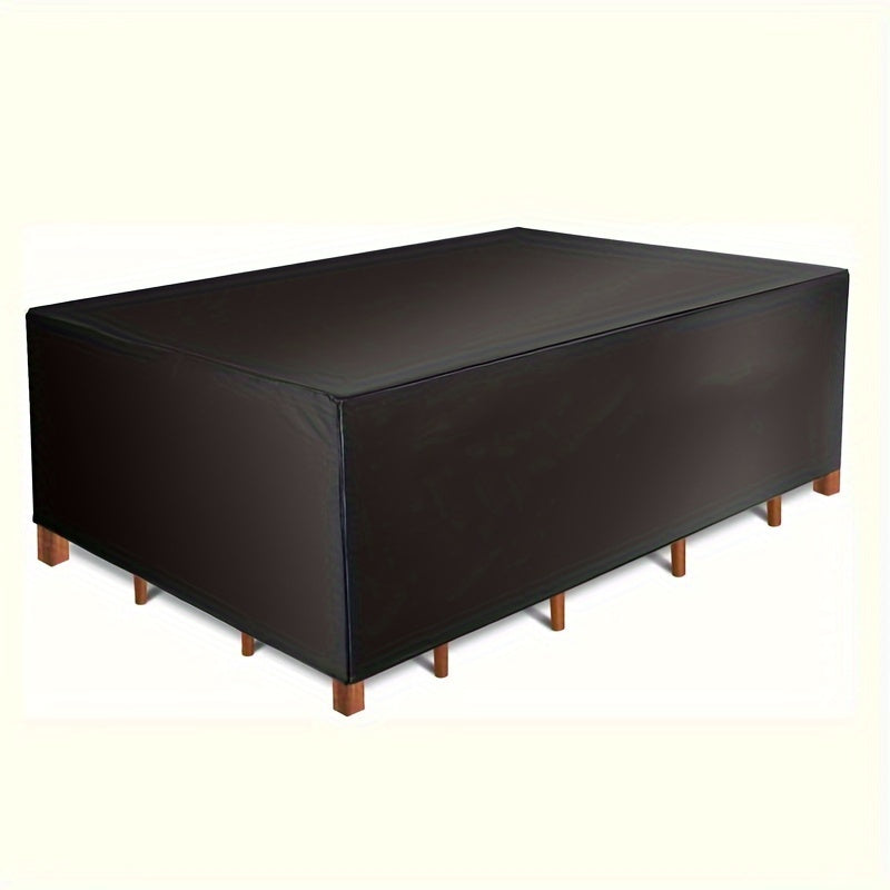 Black Polyester Rectangular Table Cover for Outdoor Patio Furniture