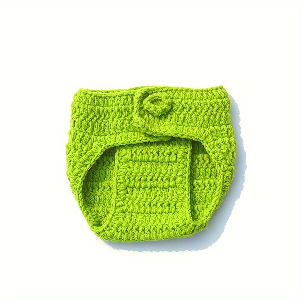 Crochet Baby Yoda Costume for Newborns and Toddlers Knit Hat and Diaper Cover Mixed Colors