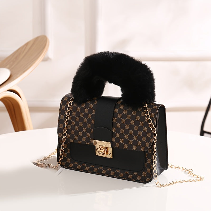 Girls PU Crossbody Bag with Cartoon Print and Buckle Closure for Going Out and Parties