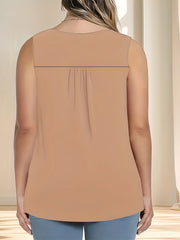 Plus Size Women's Casual Tank Top Polyester Spandex Blend Breathable