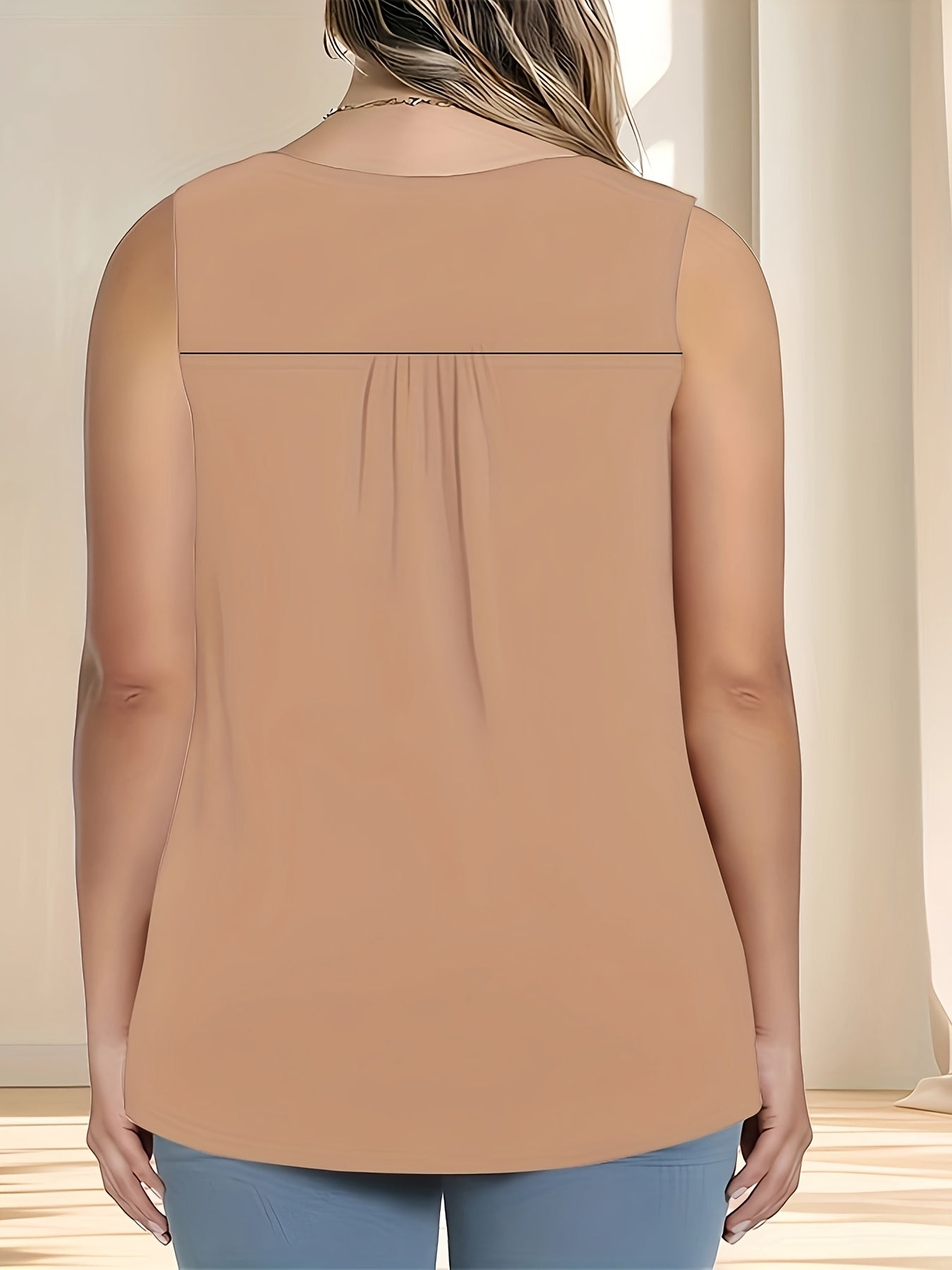 Plus Size Women's Casual Tank Top Polyester Spandex Blend Breathable