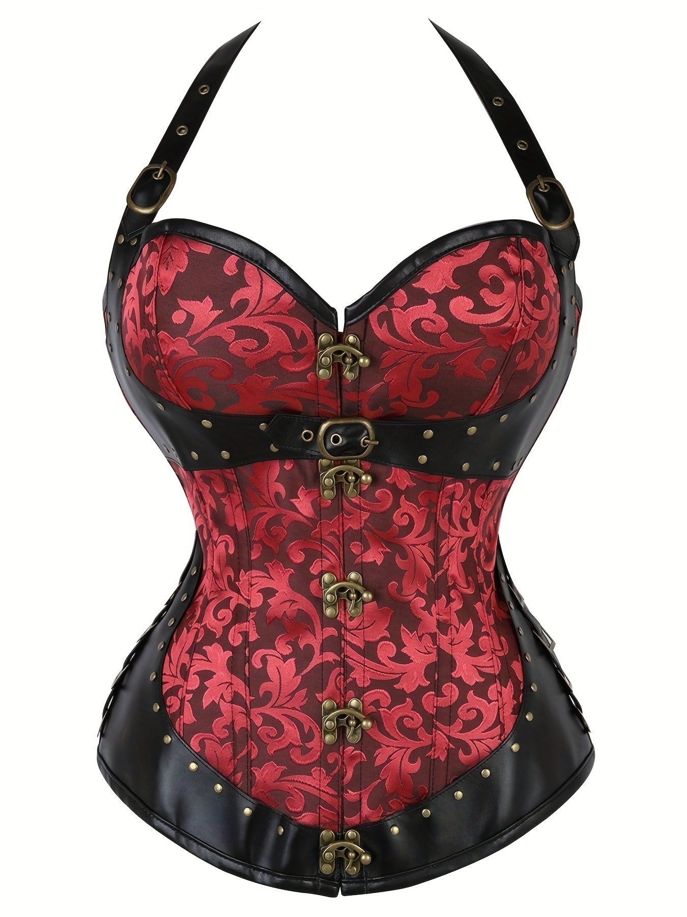 Women's Jacquard Strapless Corset with Tummy Control and Push-Up Support