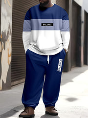 Men's Large Colorful Pattern Sweatshirt and Sweatpants Set for Autumn Winter Sportswear