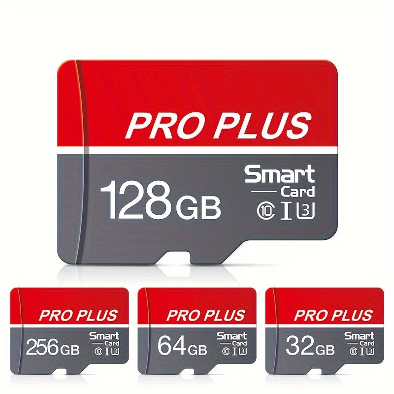 High-Speed Class 10 U3 MicroSD Card 16GB to 256GB Red and Gray for Smartphones Tablets