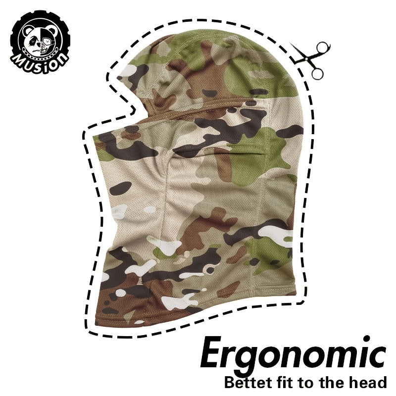 Взрослая камуфляжная поликоттонная маска для лица для езды на велосипеде и верховой езды
