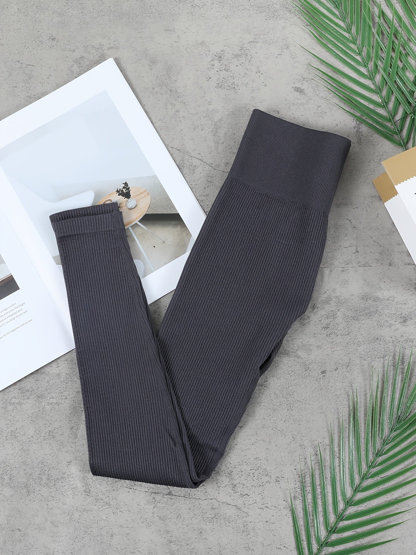 Women's High Stretch Yoga Leggings Long Length Solid Color Elastic Waist Activewear