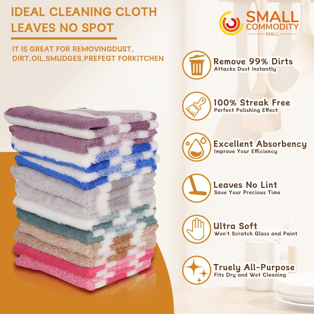 36 Pcs Coral Fleece Cleaning Cloths Kitchen Towels Dusting Cloths 30cm