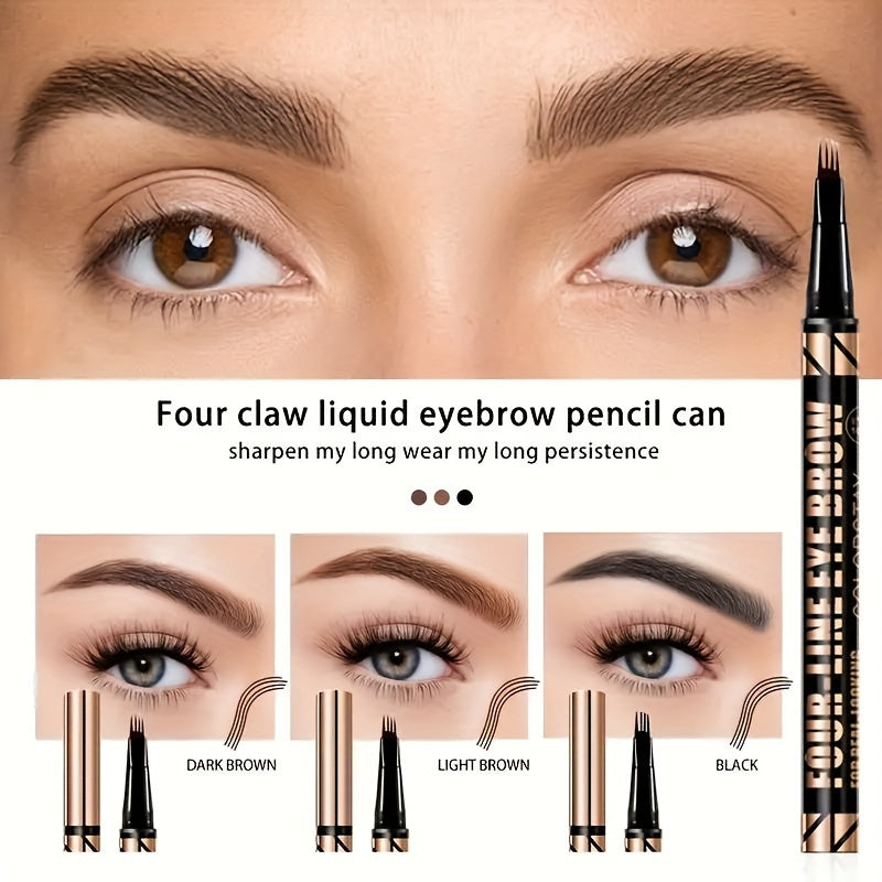 Waterproof Eyebrow Pen Microblading Pencil with 4 Split Head for Natural Brows