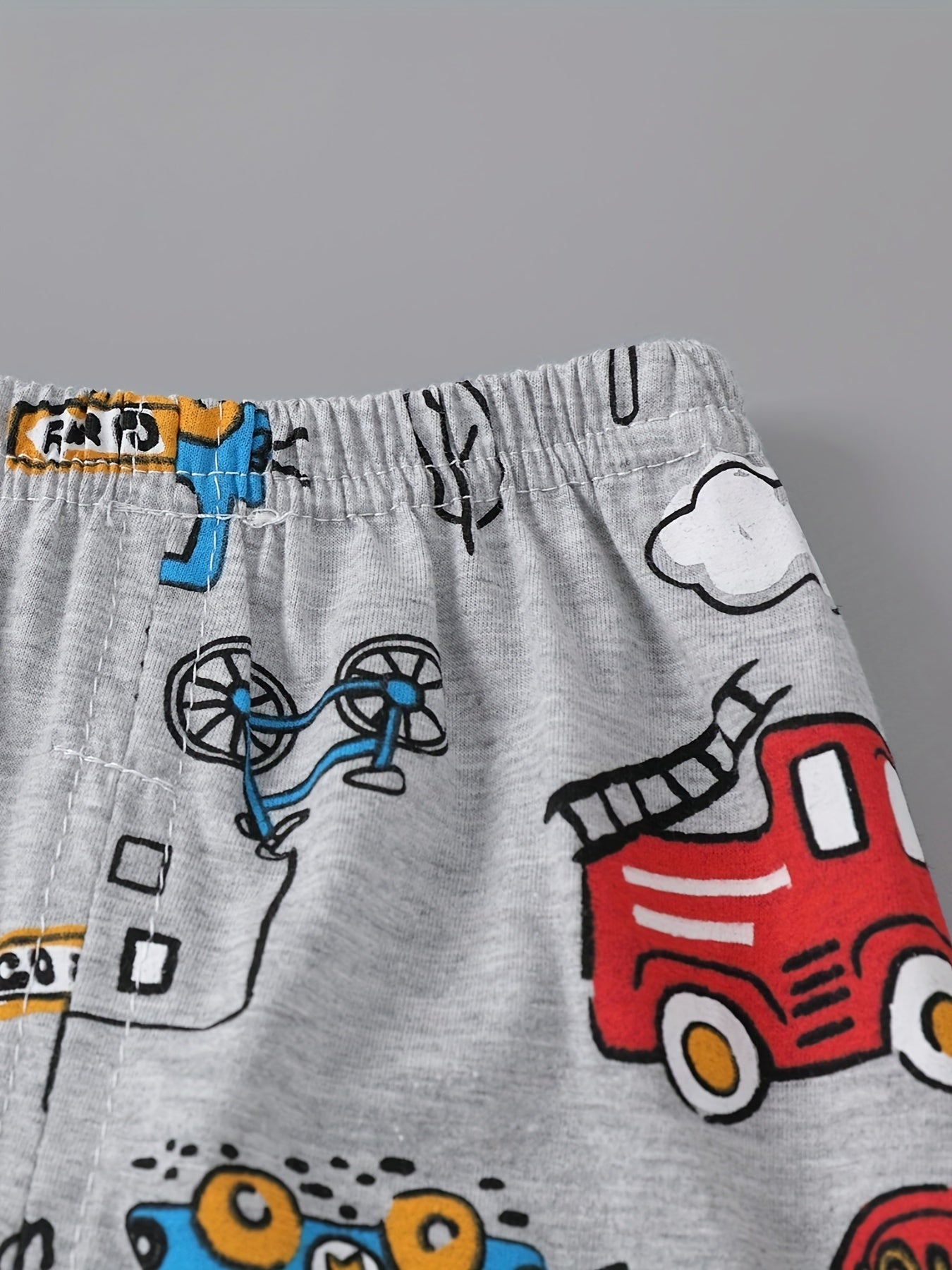 Kids' Cotton Taxi Print T-Shirt and Shorts Set for Summer Casual Wear