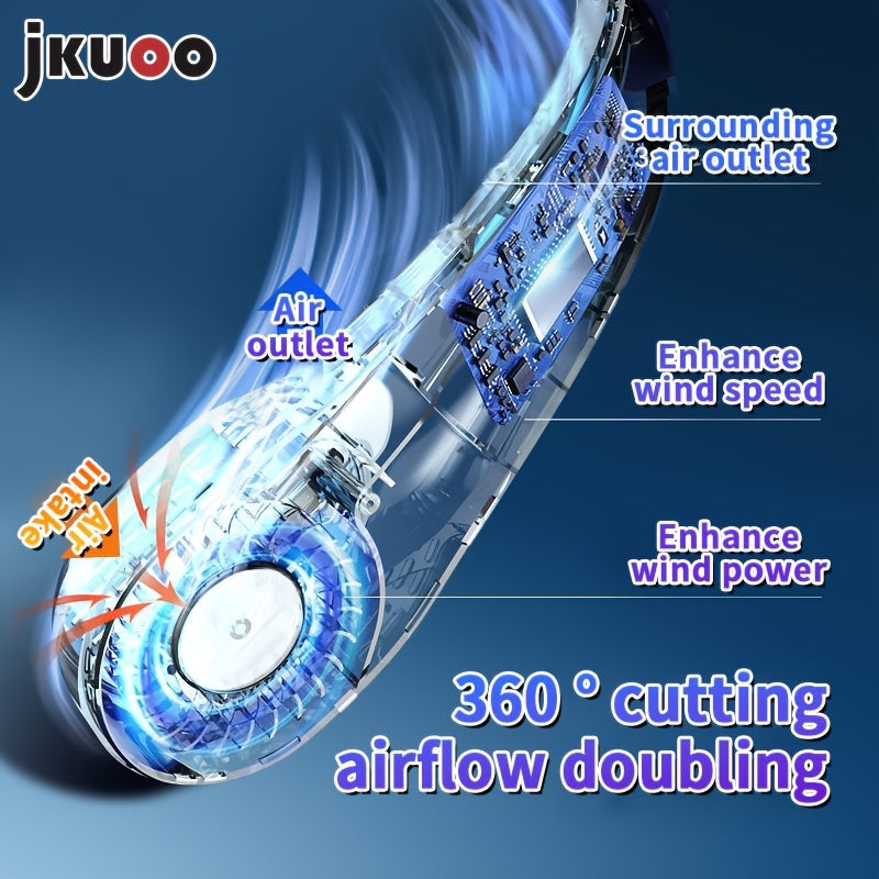 Portable Neck Fan Bladeless USB Rechargeable Summer Cooling Fan with 5 Speeds