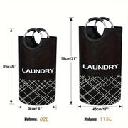 Large Capacity Laundry Basket Waterproof Fabric Foam Handles Collapsible Tall Clothes Organizer