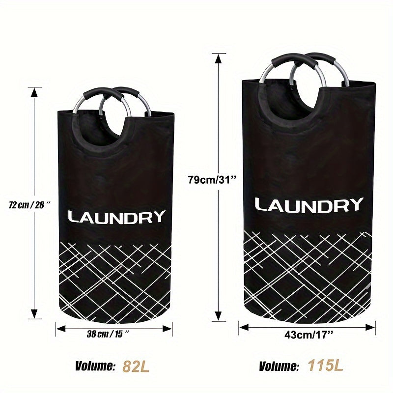 Large Capacity Laundry Basket Waterproof Fabric Foam Handles Collapsible Tall Clothes Organizer