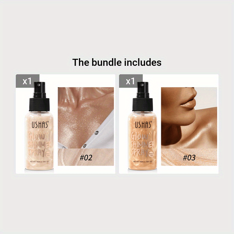 Glow Shimmer Spray Highlighter Liquid Illuminator for Face & Body 2.7 fl oz