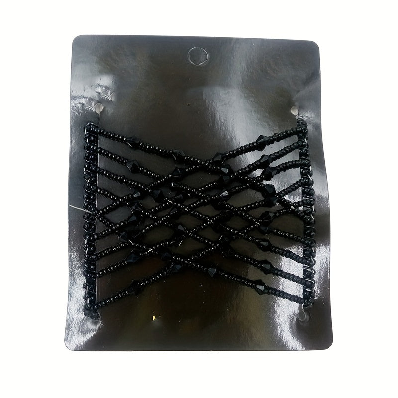 Ayollar uchun vintage tilla bo‘yoqli soch to‘plami, kristalli, sun’iy marjonli soch aksessuarlari