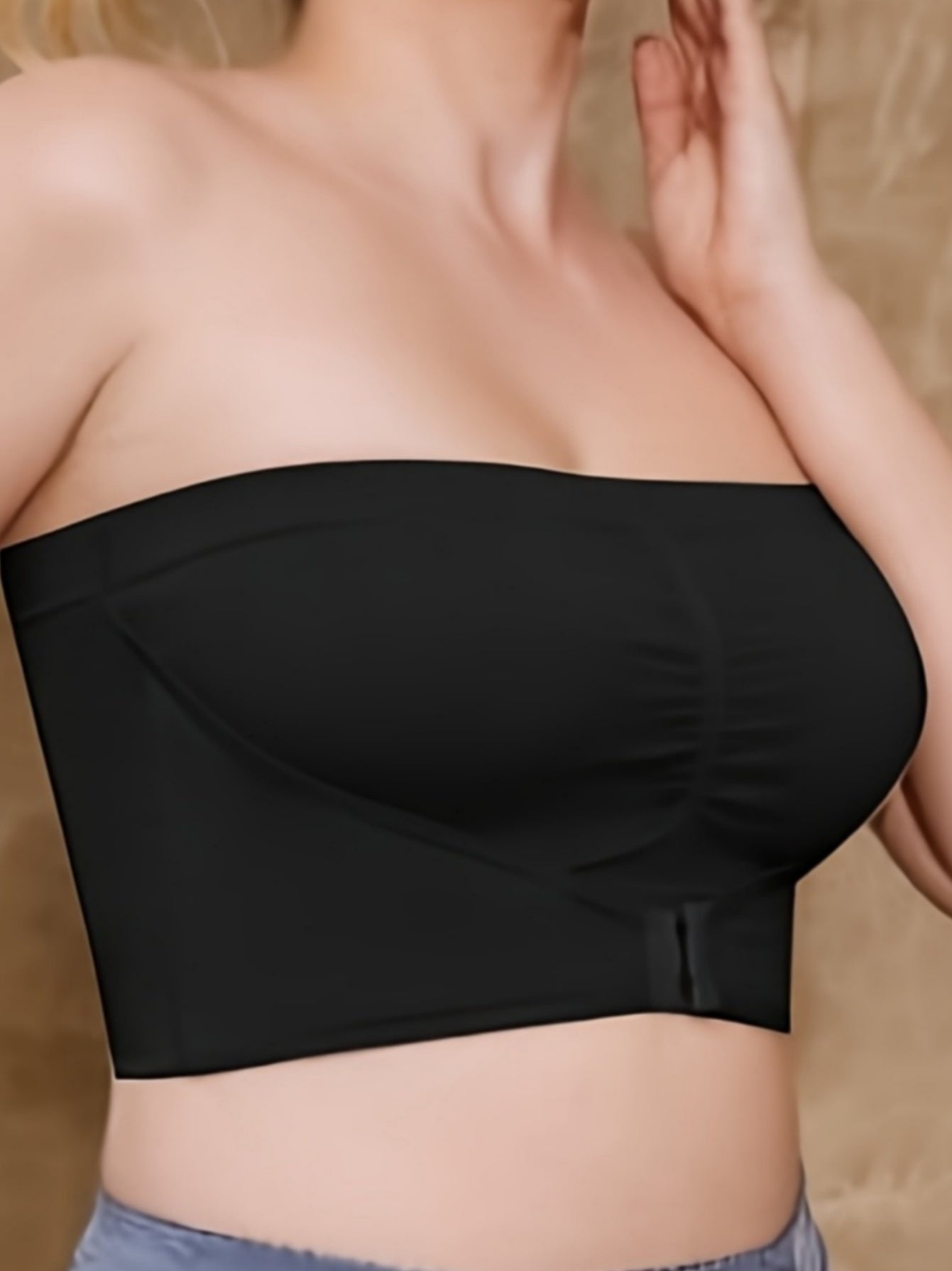 Plus Size Women's Sports Bra Breathable No-Shoulder Adjustable Workout Yoga