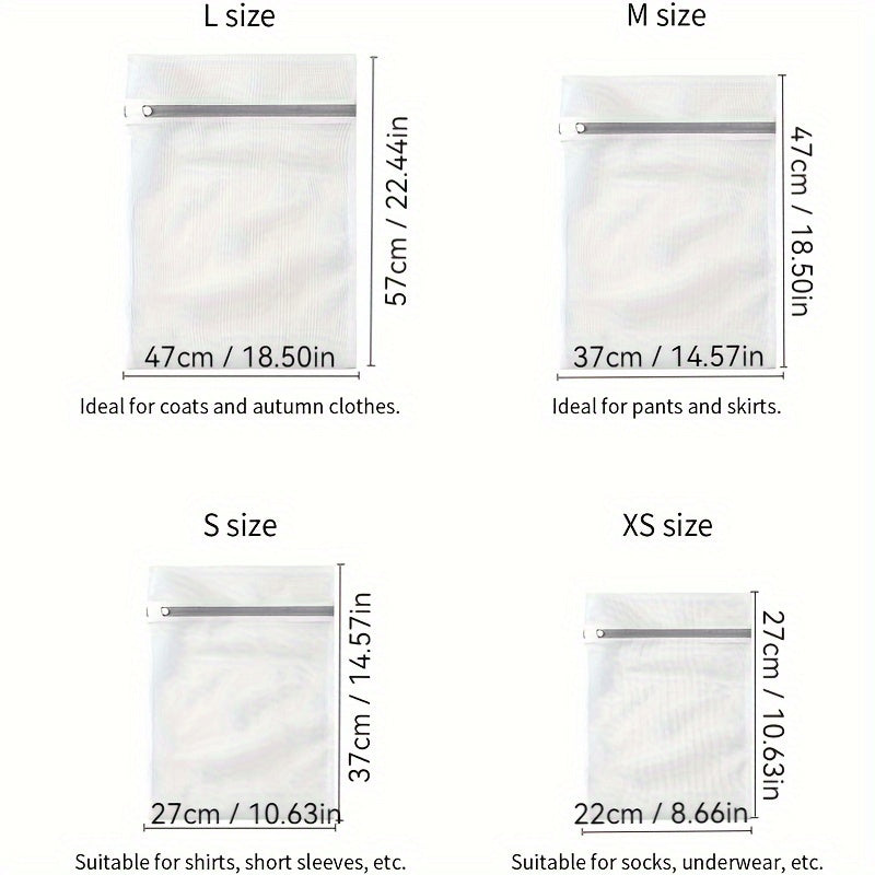 10-Pack Polyester Mesh Laundry Bags for Delicates Including Large Medium Small Extra Small