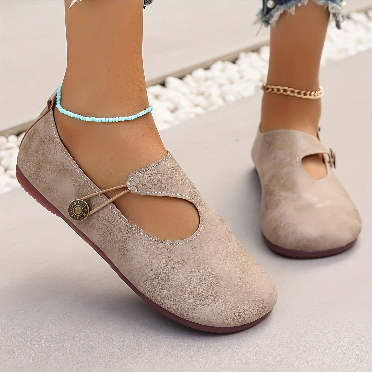 Women's Flat Shoes Slip-On All-Season Solid Color Comfort with TPR Sole