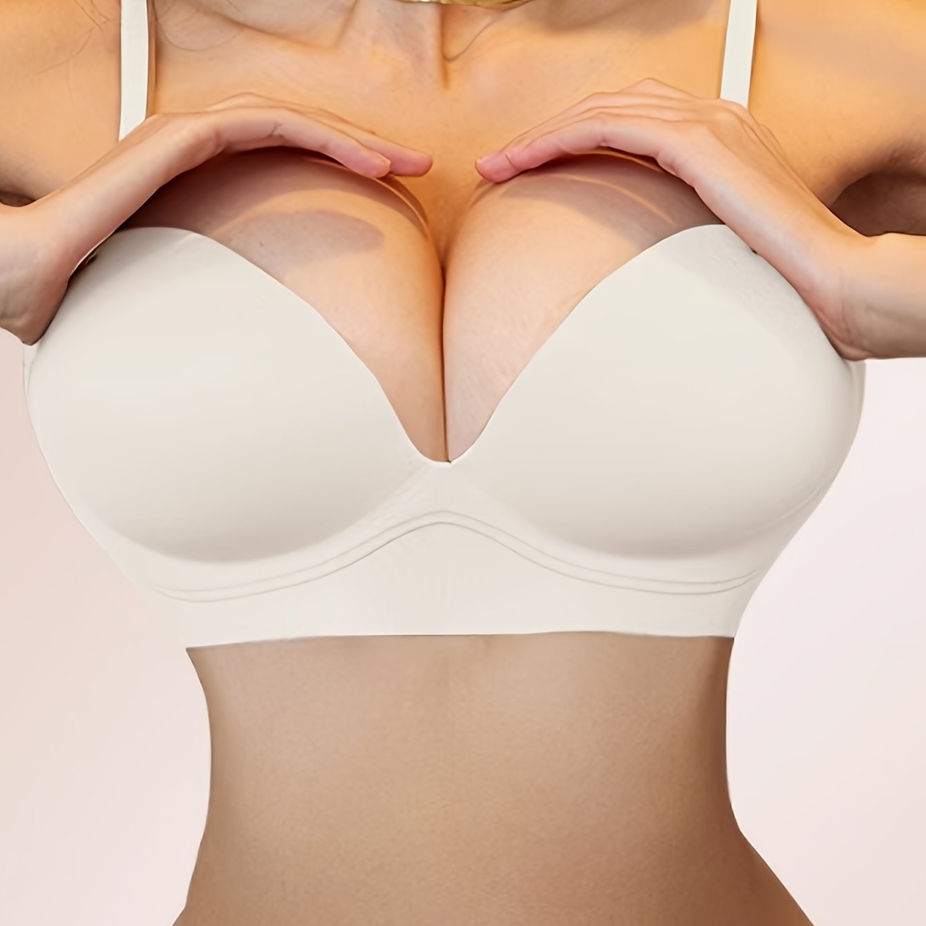 Ayollar uchun uzluksiz yupqa yuqori va qalin pastki U-shaklidagi orqa qismi bo'lmagan qo'llab-quvvatlovchi ko'kraklar