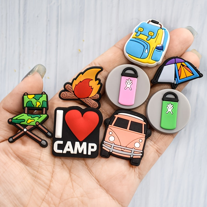 Unisex PVC Camping Shoe Charms Set for Sandal Decoration Wholesale