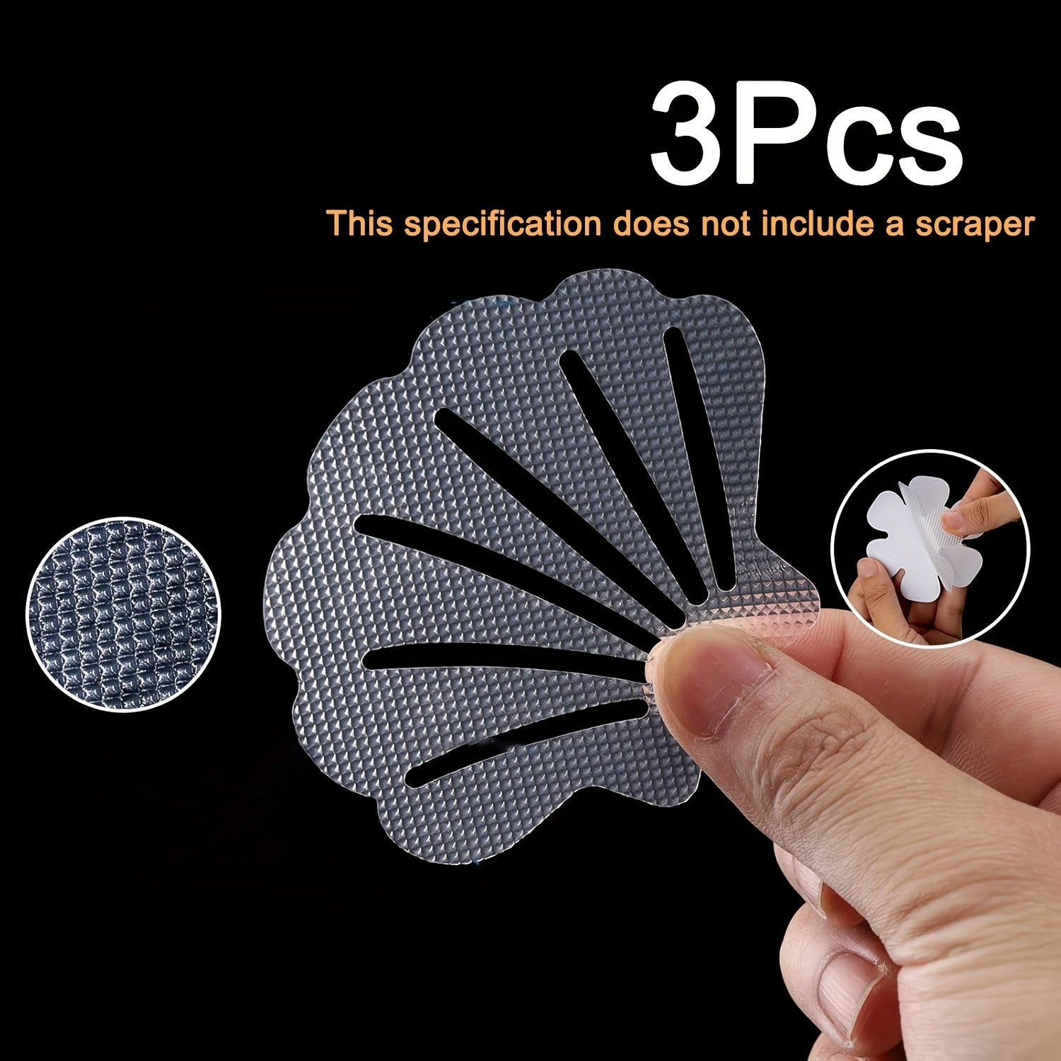 Juego de 3 o 24 pegatinas antideslizantes para bañera en forma de concha transparente para bañeras, duchas y escaleras