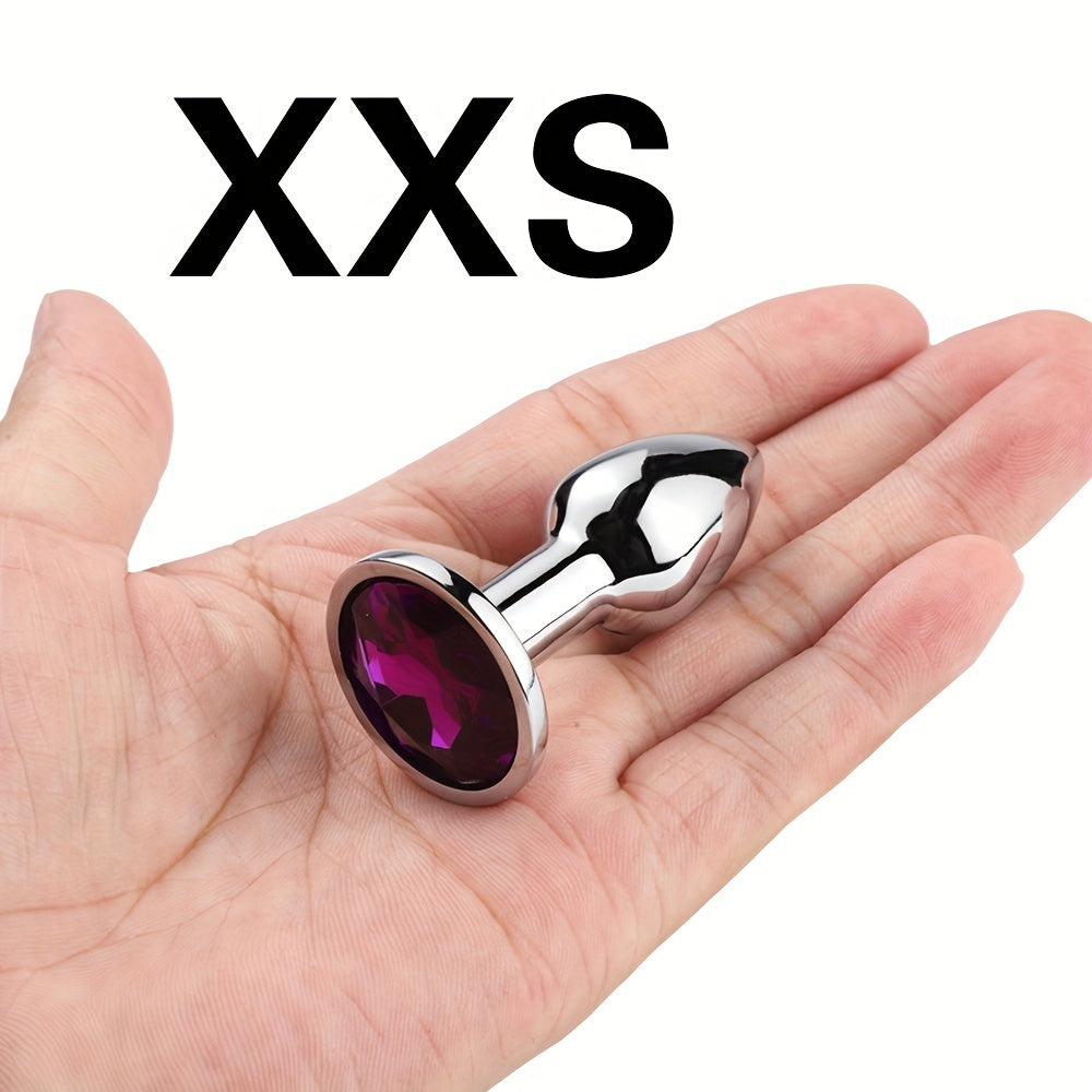 Adult Metal Anal Plug With Jewelry Base Multiple Sizes Butt G-Spot Massage