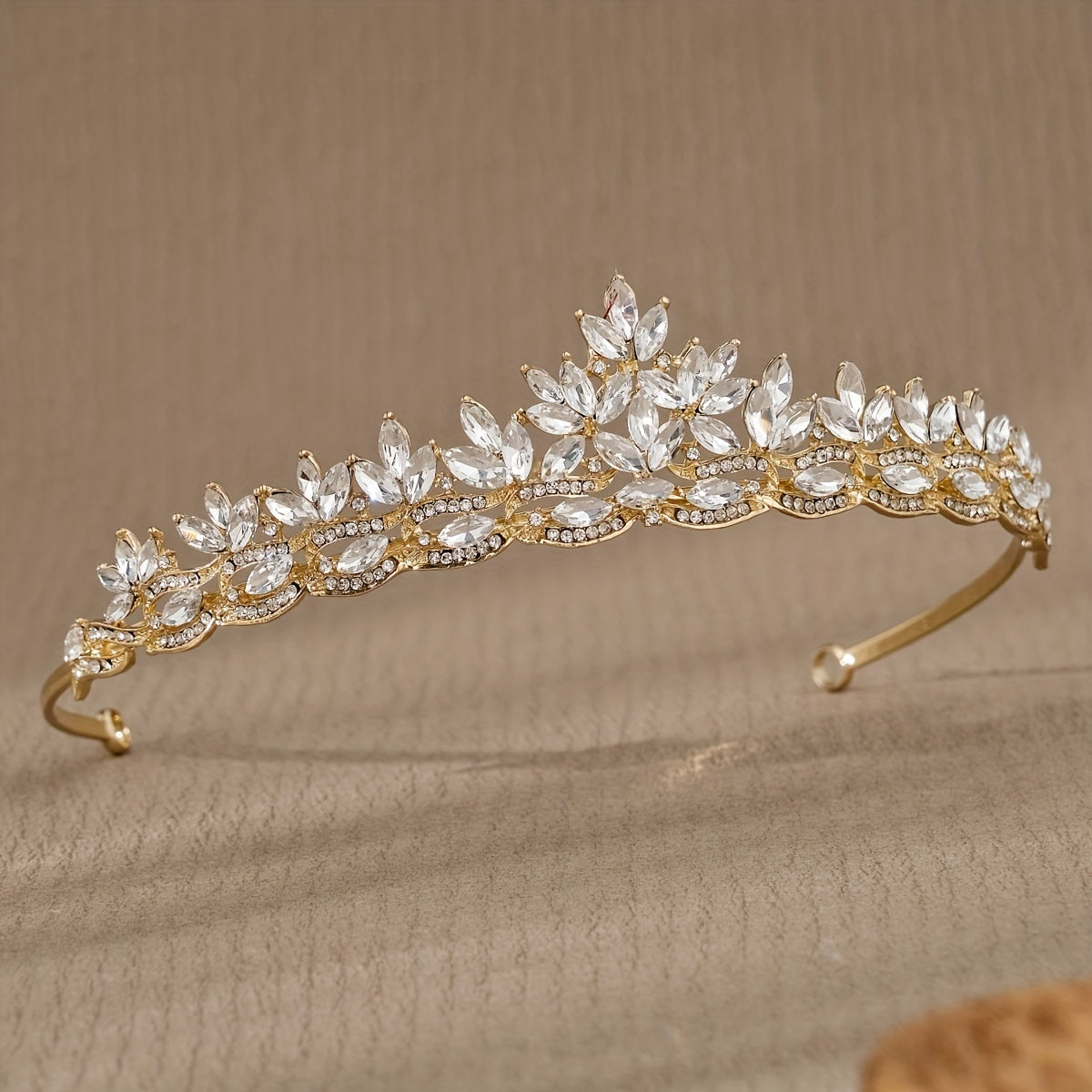 Corona de tiara nupcial con cristales de marquise para boda y ocasión especial