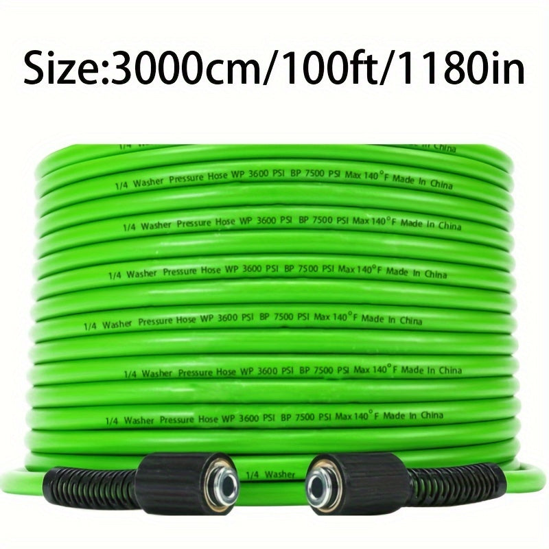 Heavy Duty Plastic Pressure Washer Hose 25ft 50ft 100ft 1/4 Inch 3600-7500 PSI
