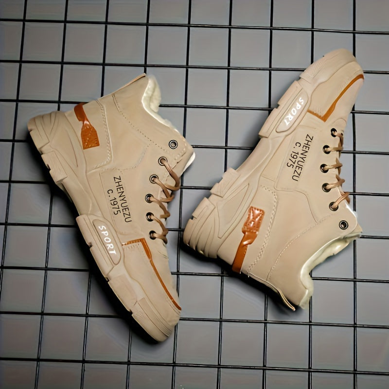 Men's Snow Boots Casual Sporty Lace-Up High Top for Outdoor Winter Hiking