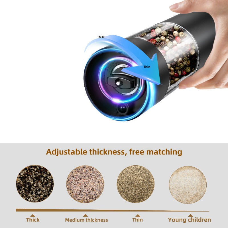 Qalampir va tuz uchun kombinatsiyalashgan elektr maydalagich, keramik yadro, shaffof konteyner