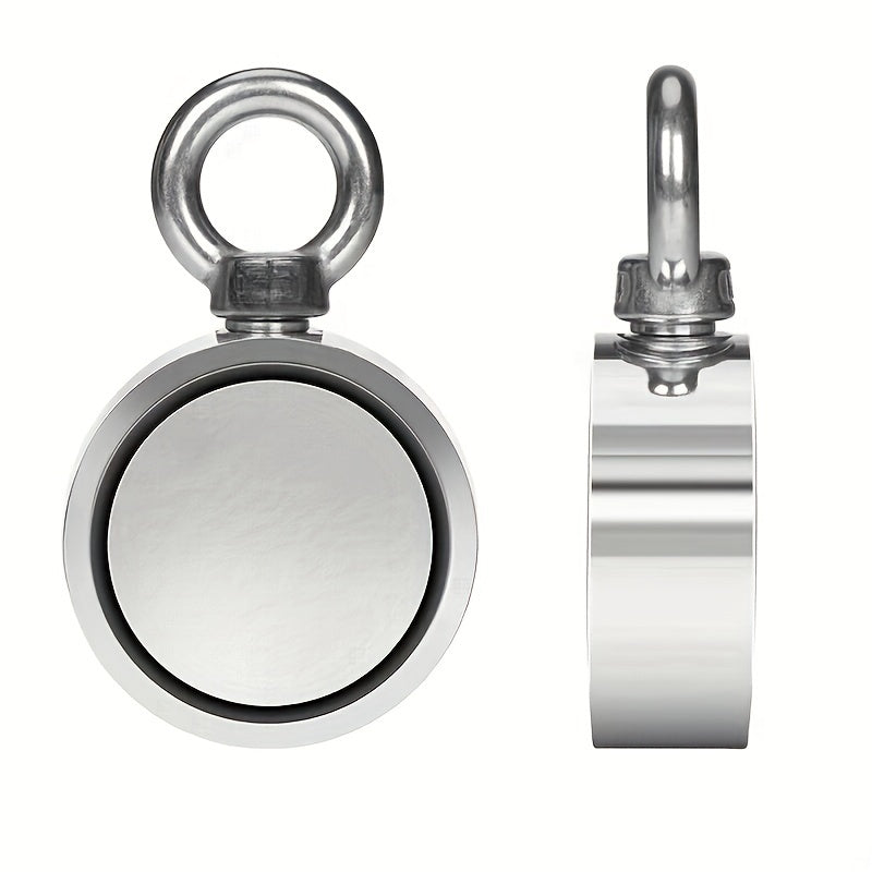 Double-Sided Round Neodymium Fishing Magnet with Ring High Pull Force Salvage Recovery 1 Pack