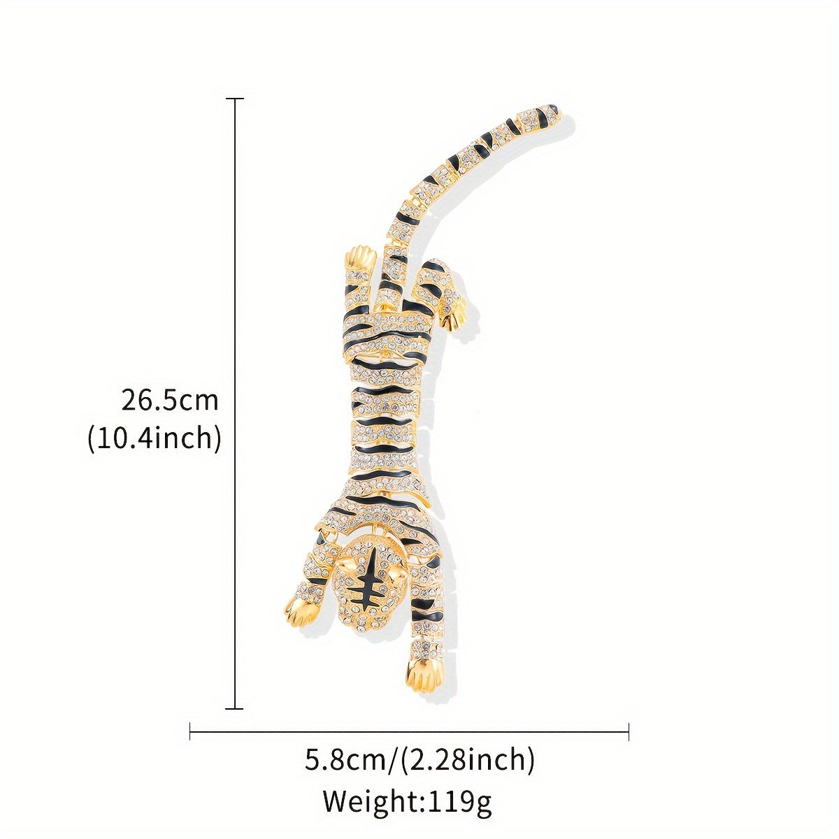 Rhinestone-Studded Tiger Shoulder Brooch Jewelry for Women