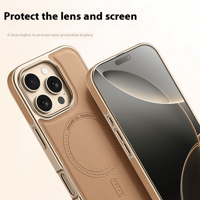 Men Women Faux Leather Phone Case for iPhone 16 Pro Max 15 Pro 16 Plus Drop Protection