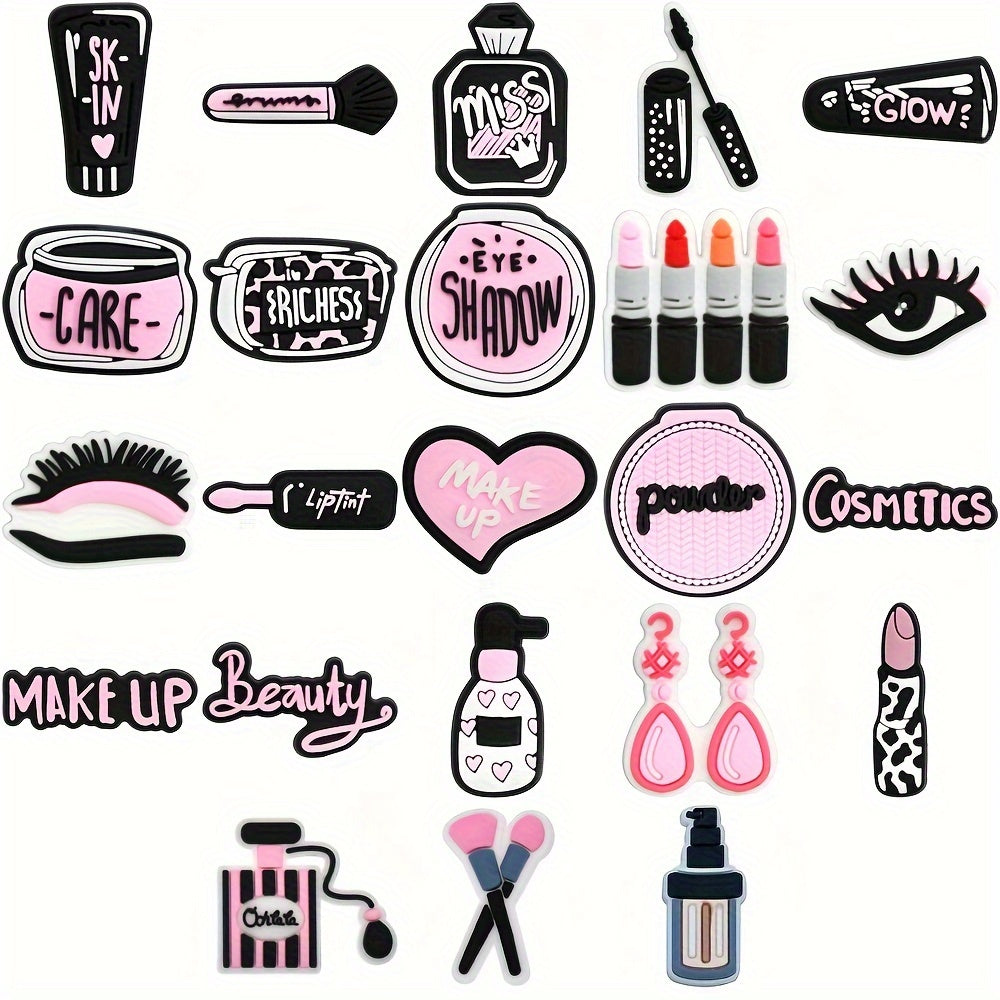 23Pcs Plastic Makeup and Shoe Charm Set for Women, Accessories, Gifts