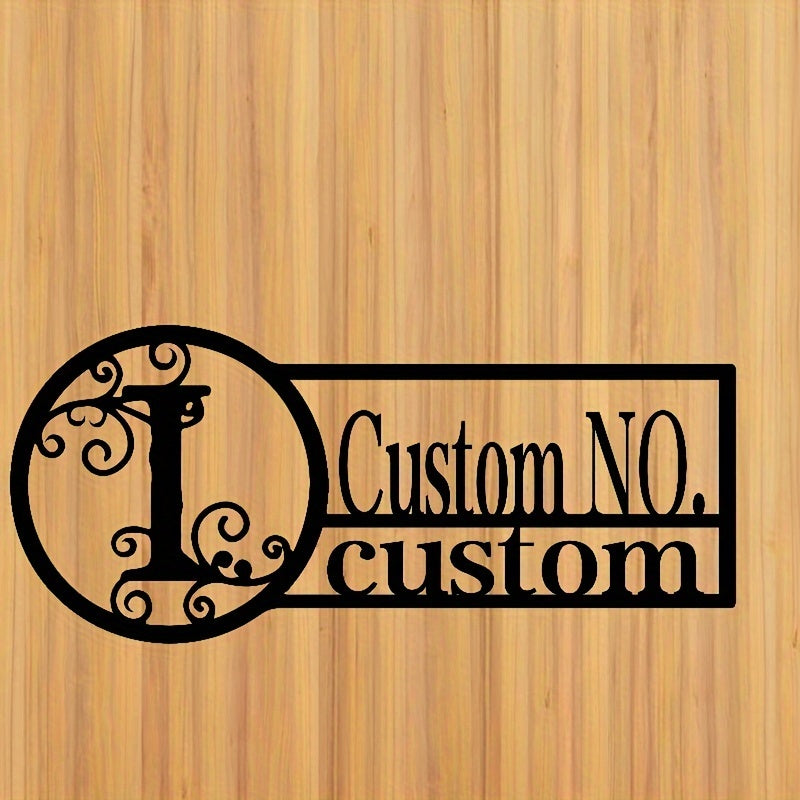 Oq metall misdan yasalgan eshik belgisi, oilaviy nom bilan, ichki va tashqi foydalanish uchun