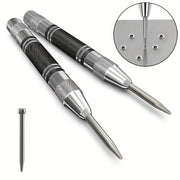 Heavy Duty Steel Automatic Center Punch 12.7cm, Adjustable Tension for Metal Wood Glass Plastic