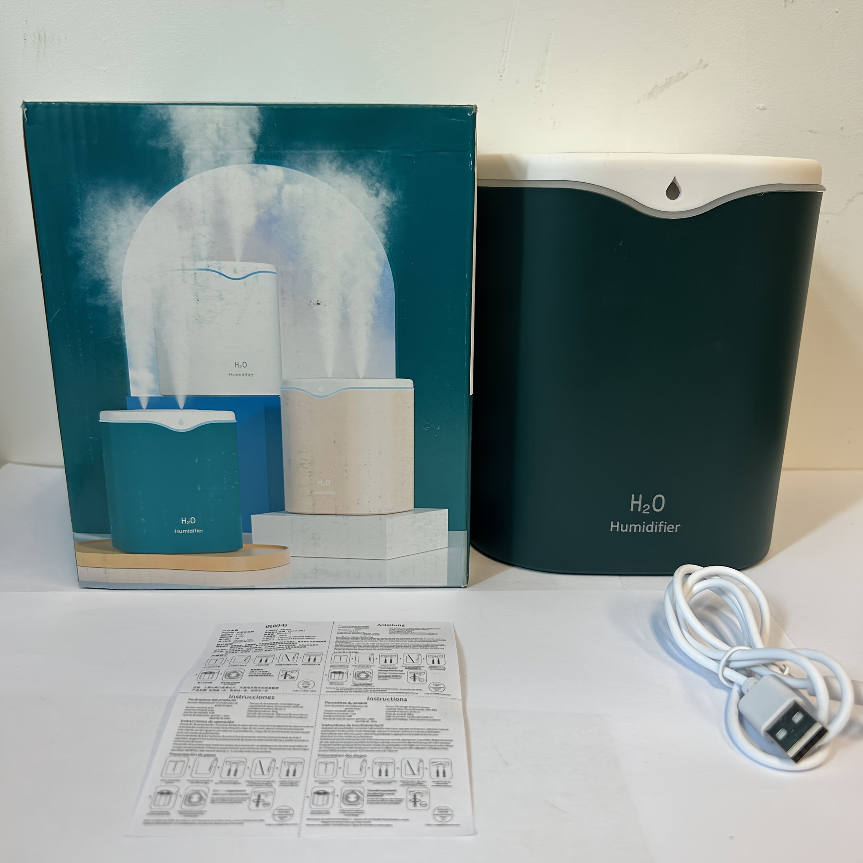 Портативный ультразвуковой увлажнитель с USB, двойной туман, тихая работа, аромотерапия, ночник на 7 цветов, автоматическое отключение для дома и путешествий.