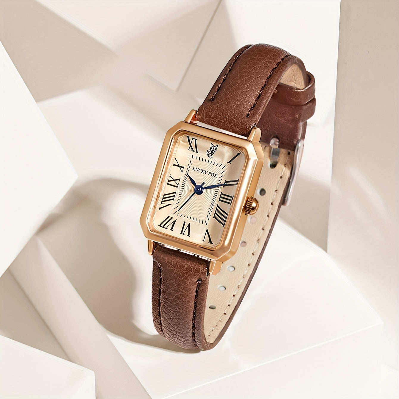 Vintage Business Watch and Bracelet Gift Set with Quartz Movement PU Leather Band Pointer Display